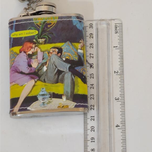 Anne Taintor Stainless Steel Hip Flask with the design "Why Am I Sober" - Picture 4 of 6